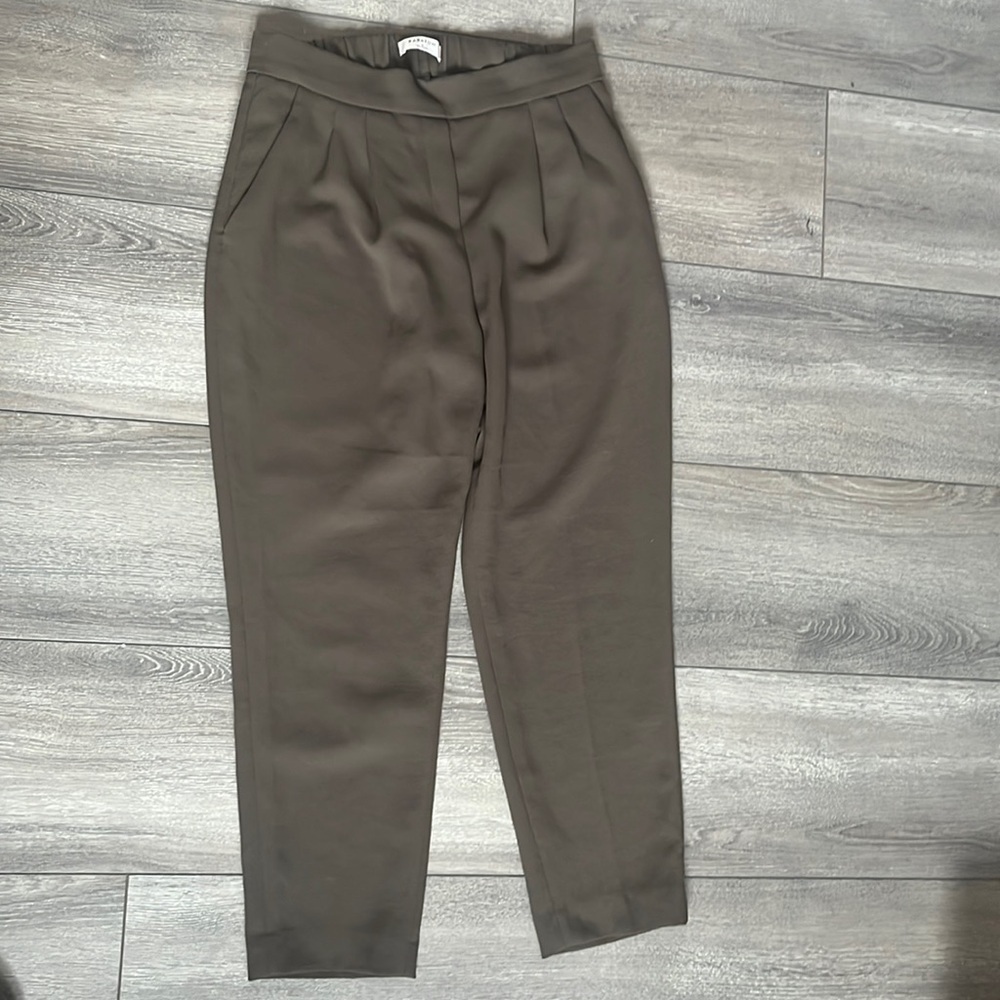 Babaton Olive Brown High-Waist Tapered Trousers